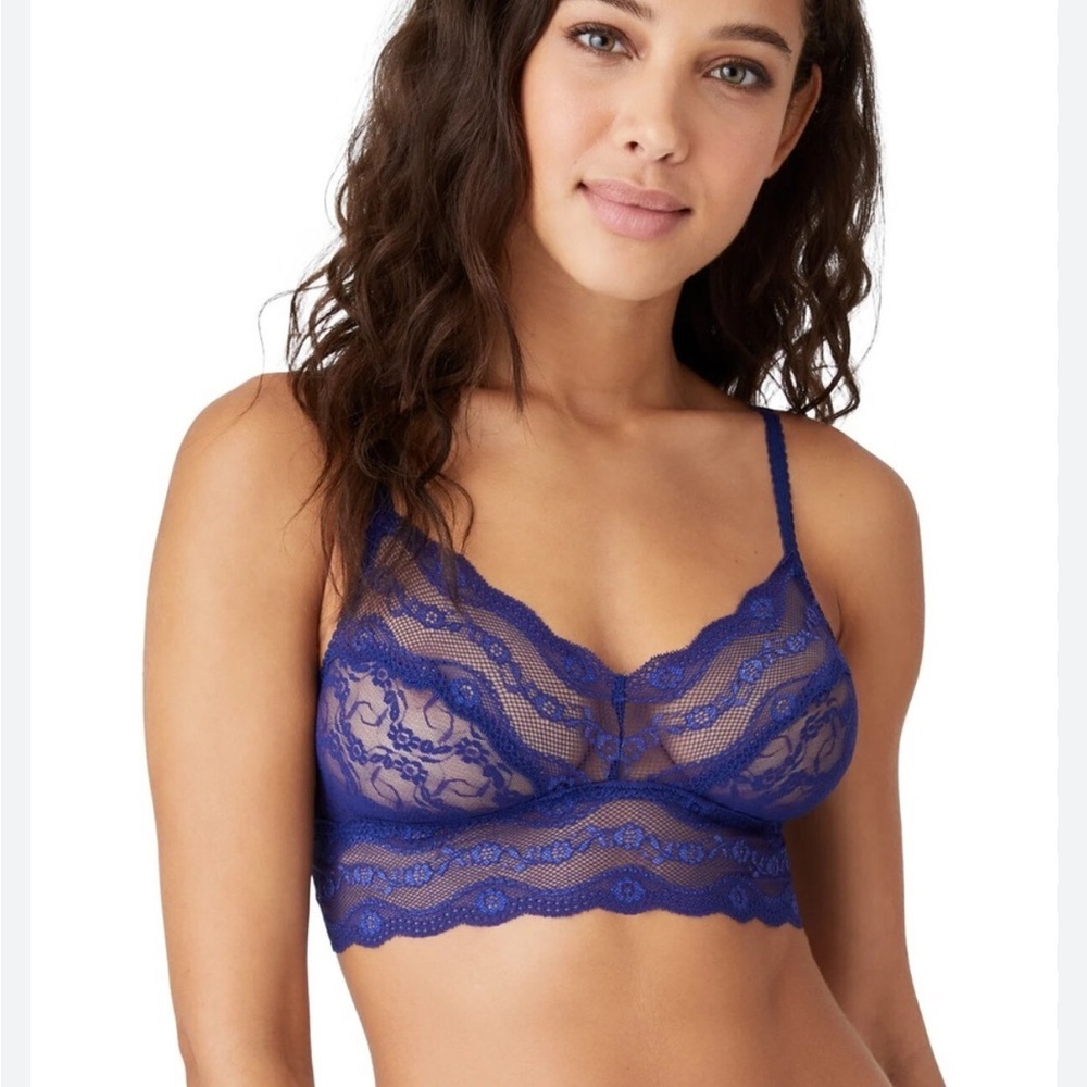 🌻NEW w/tags b.tempt’d Blue Lace Kiss Lingerie / Bralette Size Medium